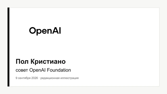 Пол Кристиано и совет OpenAI Foundation — редакционная иллюстрация с официальным OpenAI wordmark